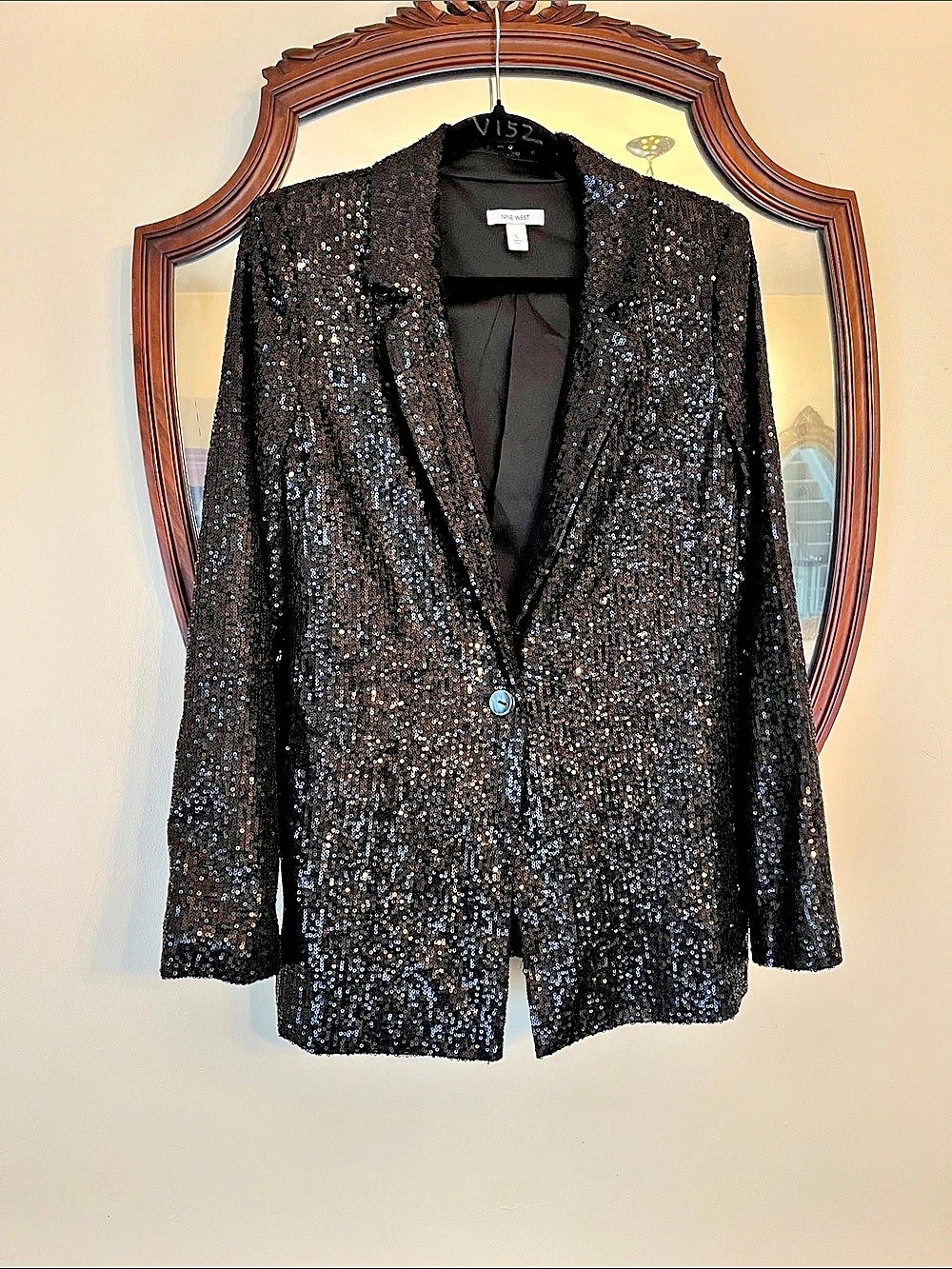 Nine West Sequin Blazer Black Large